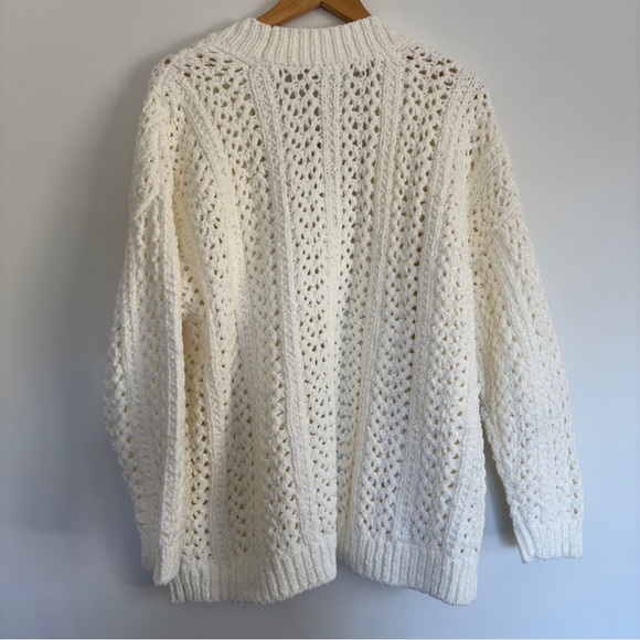 Hello Nite Revolve Morocco Chunky Chenille Knit Cardigan in Cream NWT Size: M - Picture 2 of 5